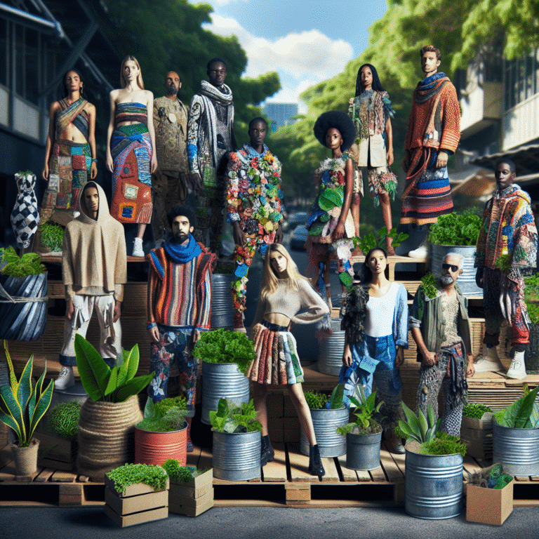 estilo sustentável utilizando roupas recicladas e criativas